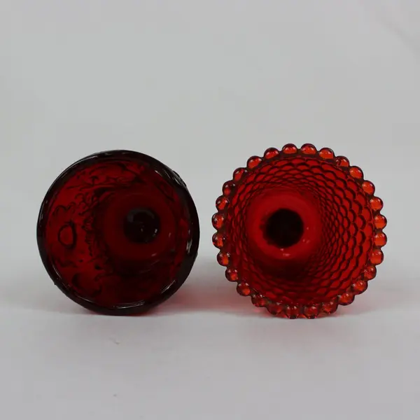 Lot of 2 Ruby Red Glass Votive Candle Holders Home Decor