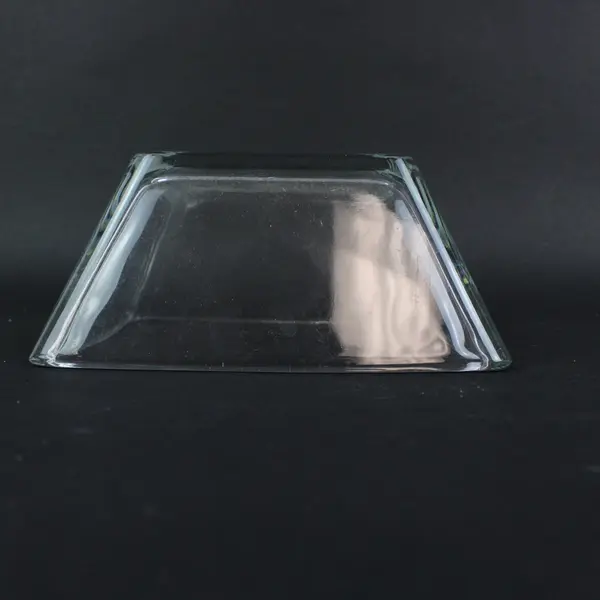Set of 2 Square Clear Glass Serving Bowls
