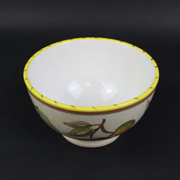 Certified International Ceramic Footed Bowl Raised Design 8 Inch