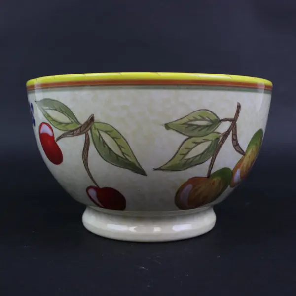 Certified International Ceramic Footed Bowl Raised Design 8 Inch