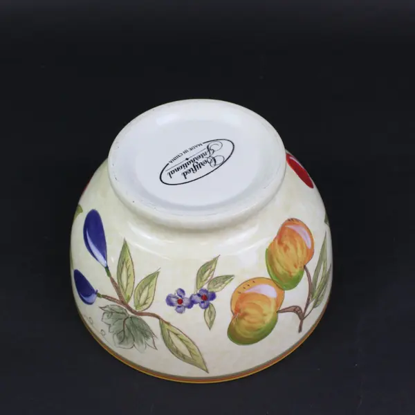 Certified International Ceramic Footed Bowl Raised Design 8 Inch