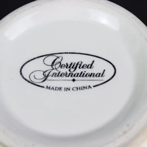 Certified International Ceramic Footed Bowl Raised Design 8 Inch