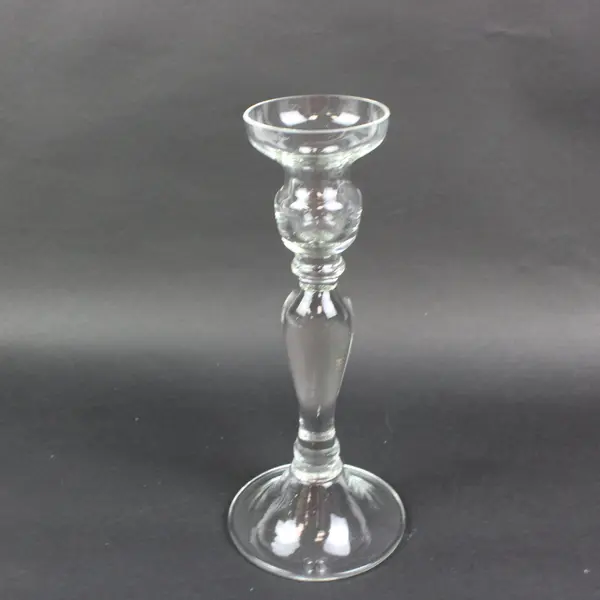 Clear Glass Candlestick Holder Pedestal Traditional
