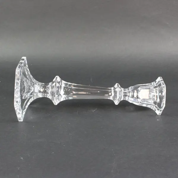 Clear Crystal Glass Faceted Taper Candlestick Holder