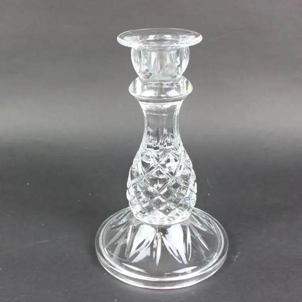 Unbranded Cut Glass Crystal Pineapple Candlestick Holder 6.25 in