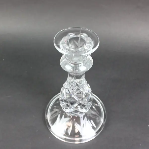 Unbranded Cut Glass Crystal Pineapple Candlestick Holder 6.25 in