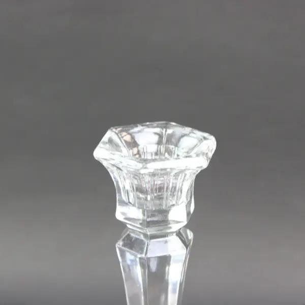 Clear Glass Candlestick Holder Taper Candle Stand 7.75 Inch