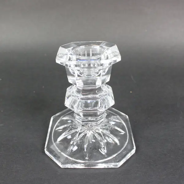 Edinburgh Lead Crystal Clear Candlestick Holder 3.25in Faceted