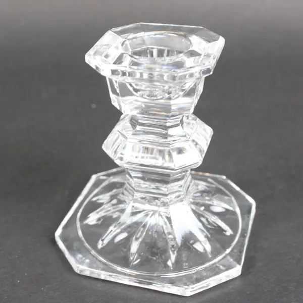 Edinburgh Lead Crystal Clear Candlestick Holder 3.25in Faceted