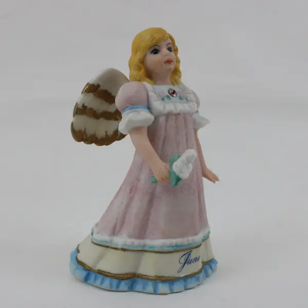 1995  Schmid Angelic Memories Ceramic June Angel Music Box  