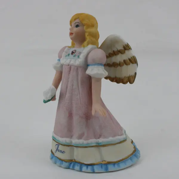 1995  Schmid Angelic Memories Ceramic June Angel Music Box  