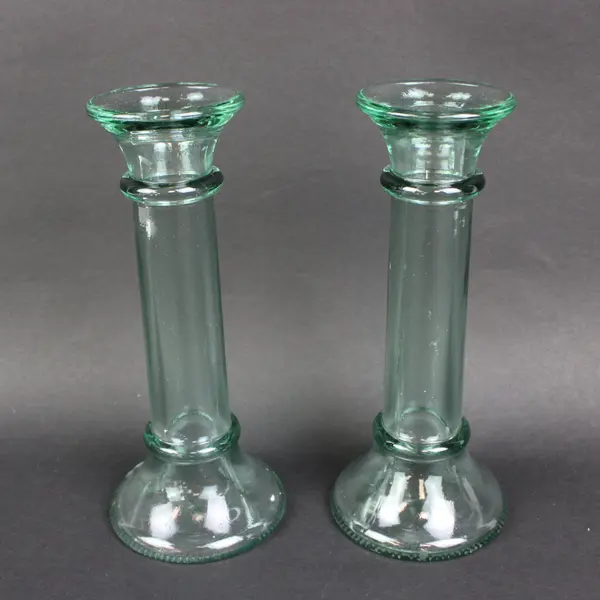 Vetreria Etrusca Vintage Recycled Glass Candlestick Holders Set of 2