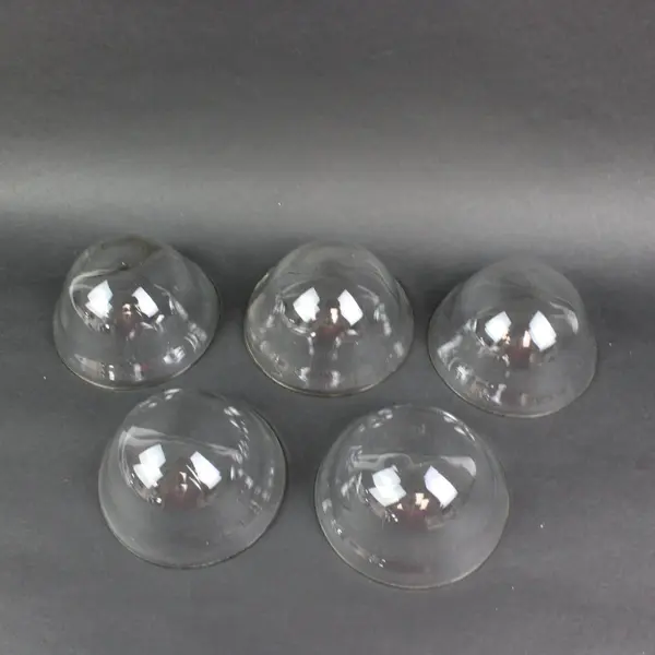 Lot of 5 Clear Glass Cloche Dome Covers 
