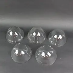 Lot of 5 Clear Glass Cloche Dome Covers 