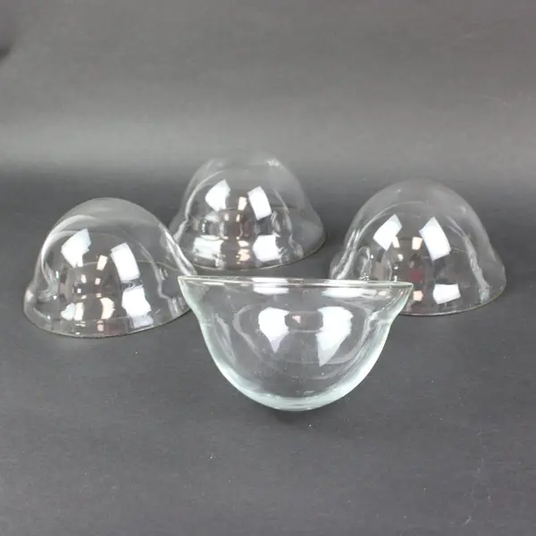 Lot of 5 Clear Glass Cloche Dome Covers 