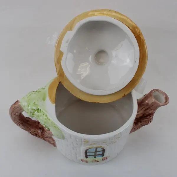 OCI Omnibus by Fitz & Floyd Ceramic Bunny Family Cottage Teapot with Lid