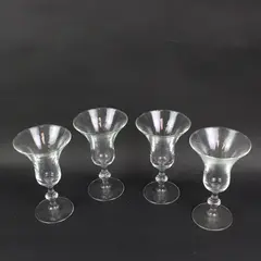 Modern Baluster Wine Glasses Set of 4 Clear Knop Stem Goblets