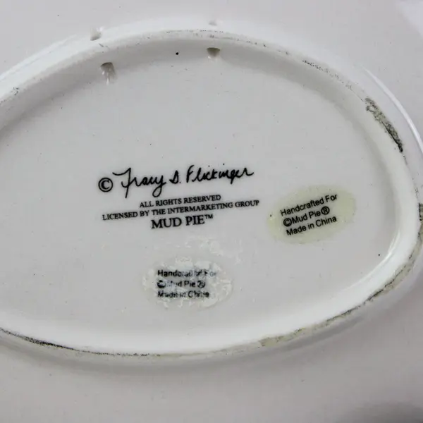 Mud Pie Bon Appetit Tracy Chef Flickinger Set of 3 Ceramic Plates