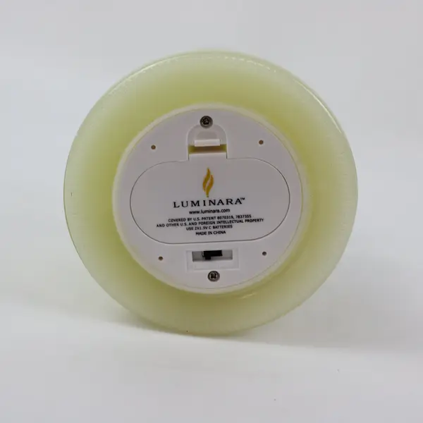 Luminara Flameless LED Candle Glass Jar Yellow Wax Glass Lid Knob