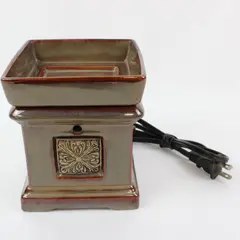 Scentsy Celtic Cross Full Size Brown Ceramic Electric Wax Warmer