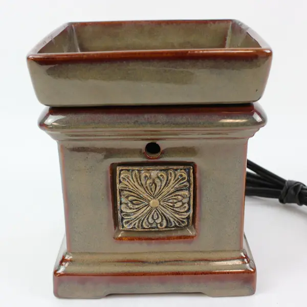 Scentsy Celtic Cross Full Size Brown Ceramic Electric Wax Warmer