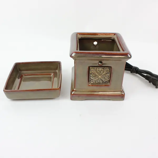 Scentsy Celtic Cross Full Size Brown Ceramic Electric Wax Warmer