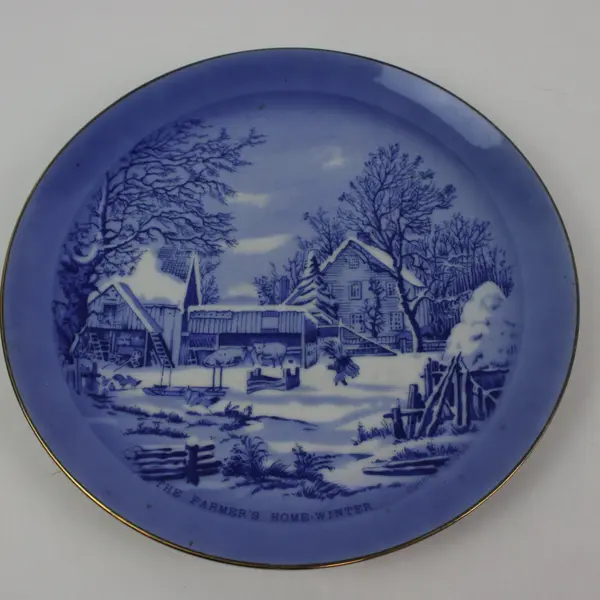 Vintage Currier & Ives The Farmer's Home Winter Collector Plate 8 Inch