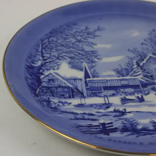 Vintage Currier & Ives The Farmer's Home Winter Collector Plate 8 Inch
