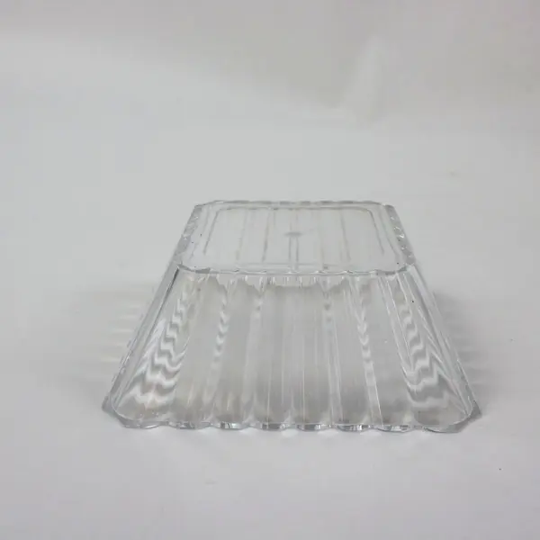 Set of 14 Clear Fluted Square Plastic Dessert Bowls 5.5"