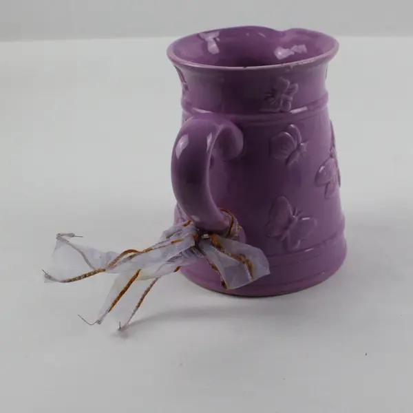 Lavender Butterfly Dragonfly Embossed Decorative Pitcher Jug