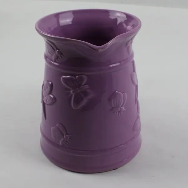Lavender Butterfly Dragonfly Embossed Decorative Pitcher Jug
