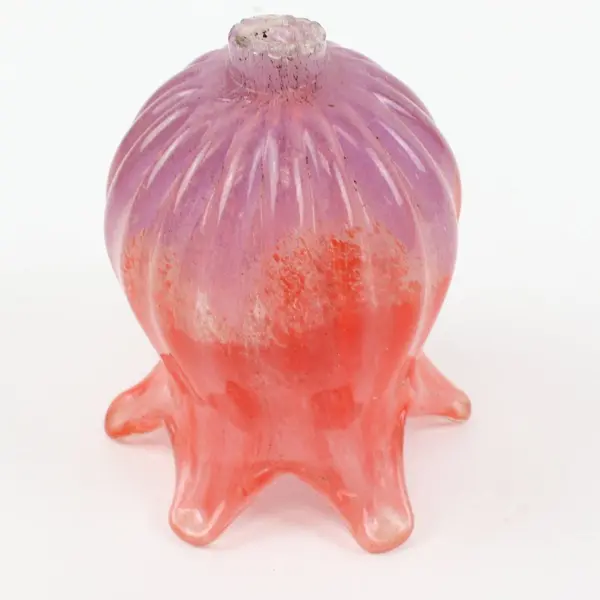 Vintage Art Glass Lamp Shade Orange Purple Tulip Fluted Rim
