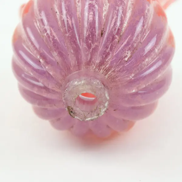 Vintage Art Glass Lamp Shade Orange Purple Tulip Fluted Rim
