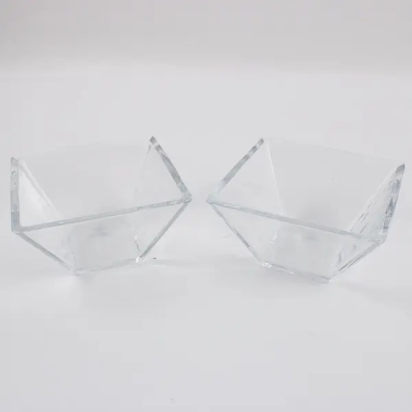 Pyramid Shaped Glass Bowls Geometric Decorative Serving Dishes