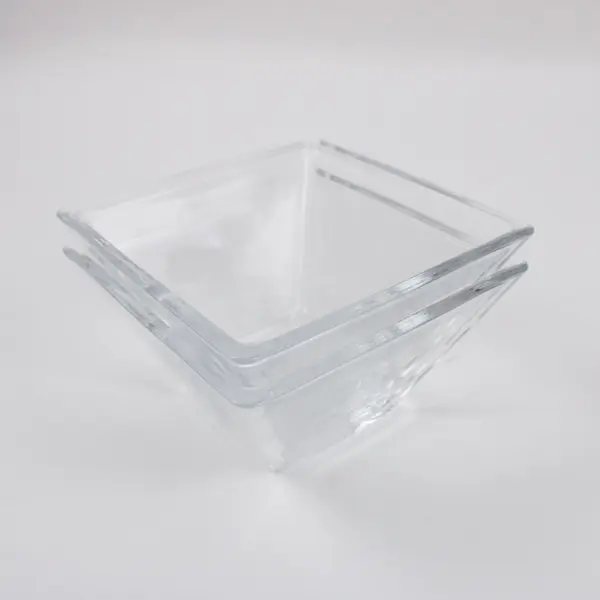 Pyramid Shaped Glass Bowls Geometric Decorative Serving Dishes