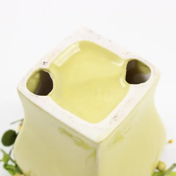 Yellow Green Pillar Candle Pedestal 
