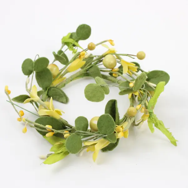 Yellow Green Pillar Candle Pedestal 