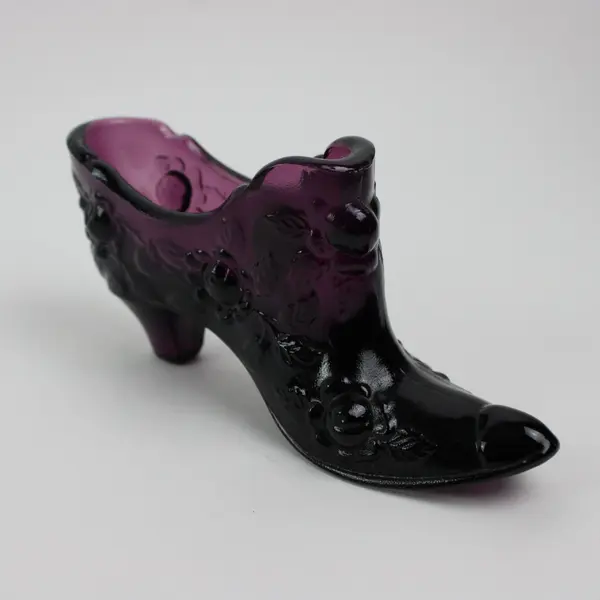 Fenton Amethyst Glass High Heel Shoe Collectible