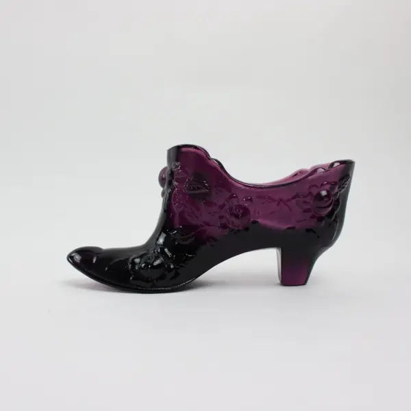 Fenton Amethyst Glass High Heel Shoe Collectible