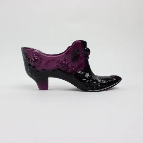 Fenton Amethyst Glass High Heel Shoe Collectible