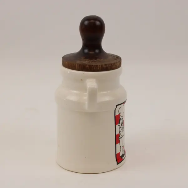 White Bar-B-Q Sauce Jar with Basting Brush Kitchen Serving Canister