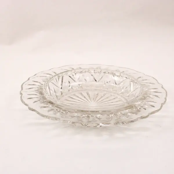 Vintage Anchor Hocking Prescut Pineapple Glass Covered Butter Cheese Dish