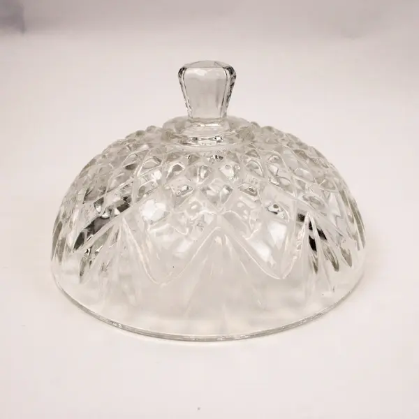 Vintage Anchor Hocking Prescut Pineapple Glass Covered Butter Cheese Dish