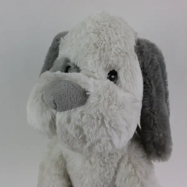 SilverOne Floppy Puppy Plush Dog Gray White Seated 12.5 Inch