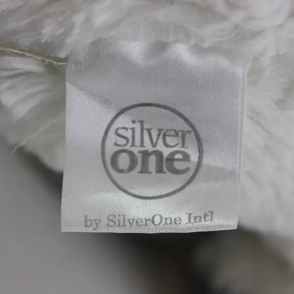 SilverOne Floppy Puppy Plush Dog Gray White Seated 12.5 Inch