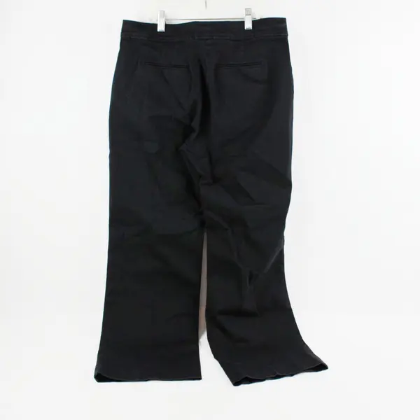 Norm Thompson Women's Petite 10P Black Straight Leg Pants Cotton Stretch