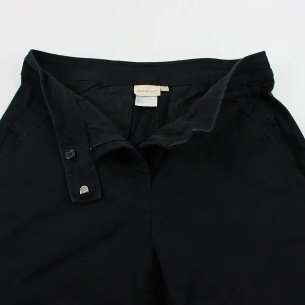 Norm Thompson Women's Petite 10P Black Straight Leg Pants Cotton Stretch
