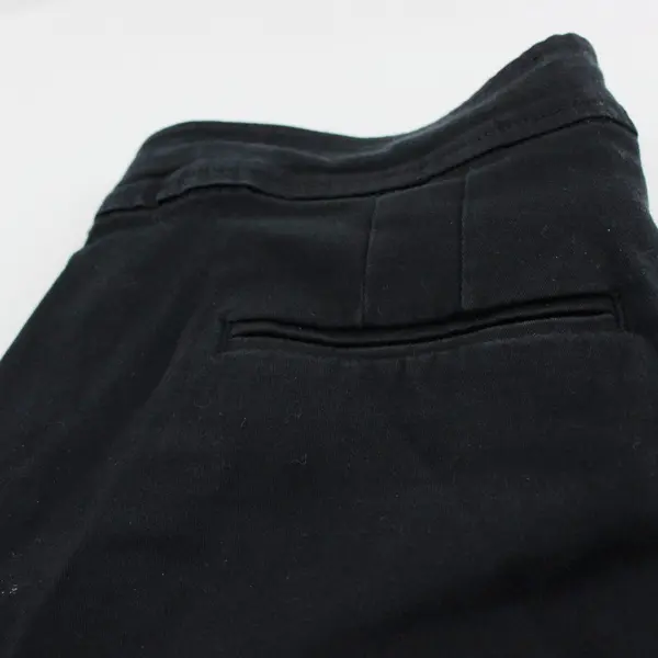 Norm Thompson Women's Petite 10P Black Straight Leg Pants Cotton Stretch