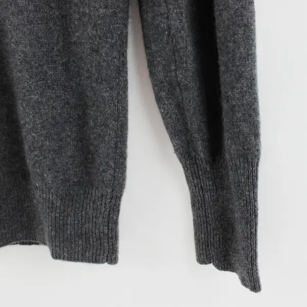 Only Mine Women's 100% Cashmere 2-Ply Sweater Dark Gray MP