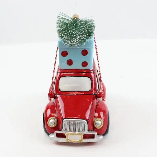 Allen Roth Red Car Bottlebrush Tree Christmas Holiday Decor